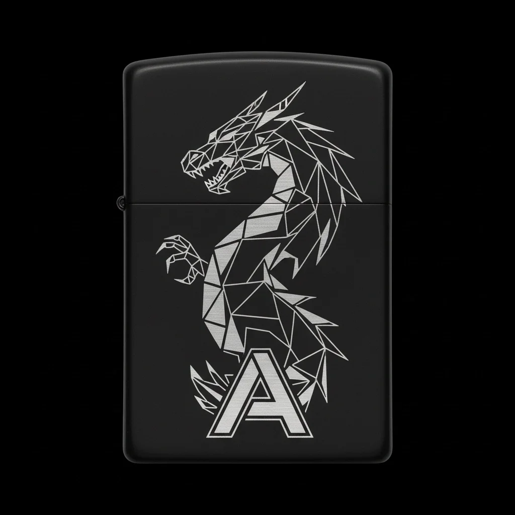 Zippo Ejderha Figürlü A Harfli Tasarım - V33