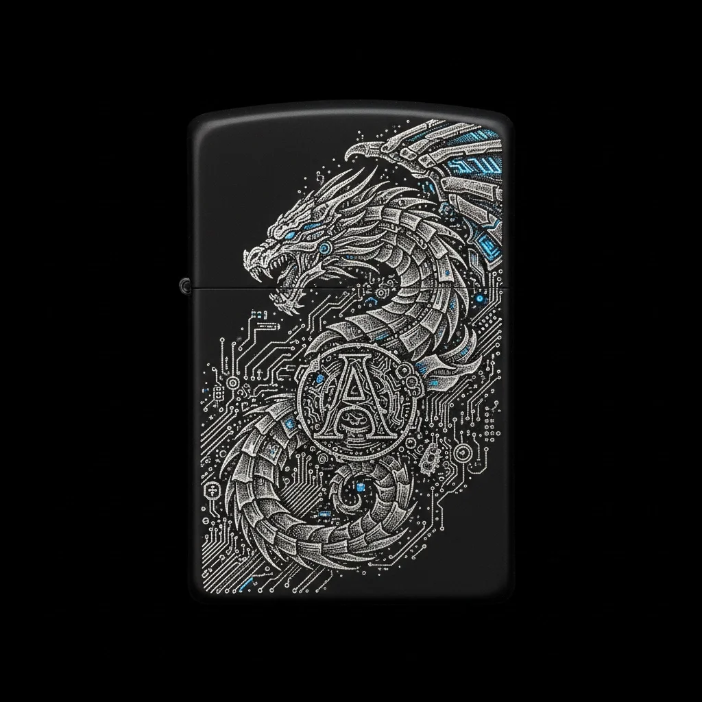 Zippo Ejderha Figürlü A Harfli Tasarım - V45