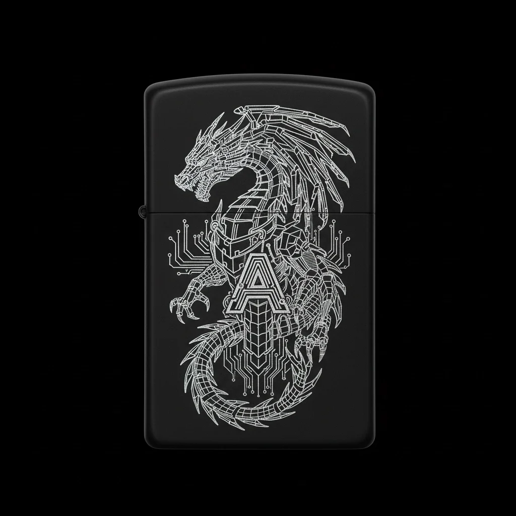 Zippo Ejderha Figürlü A Harfli Tasarım - V47