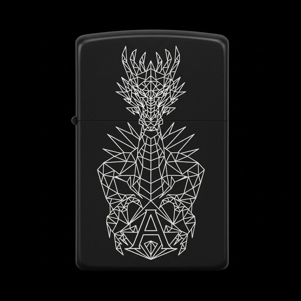 Zippo Ejderha Figürlü A Harfli Tasarım - V64