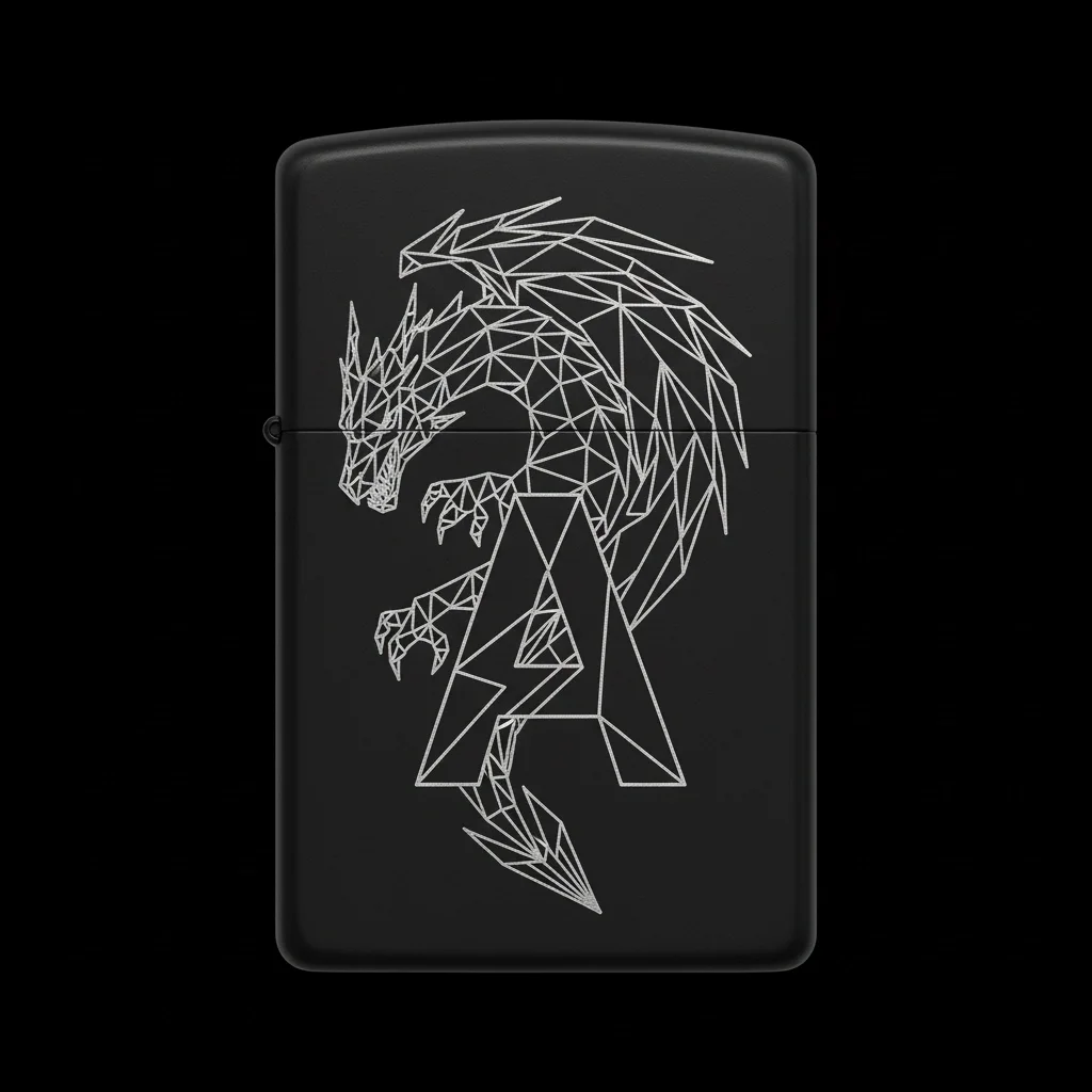 Zippo Ejderha Figürlü A Harfli Tasarım - V65