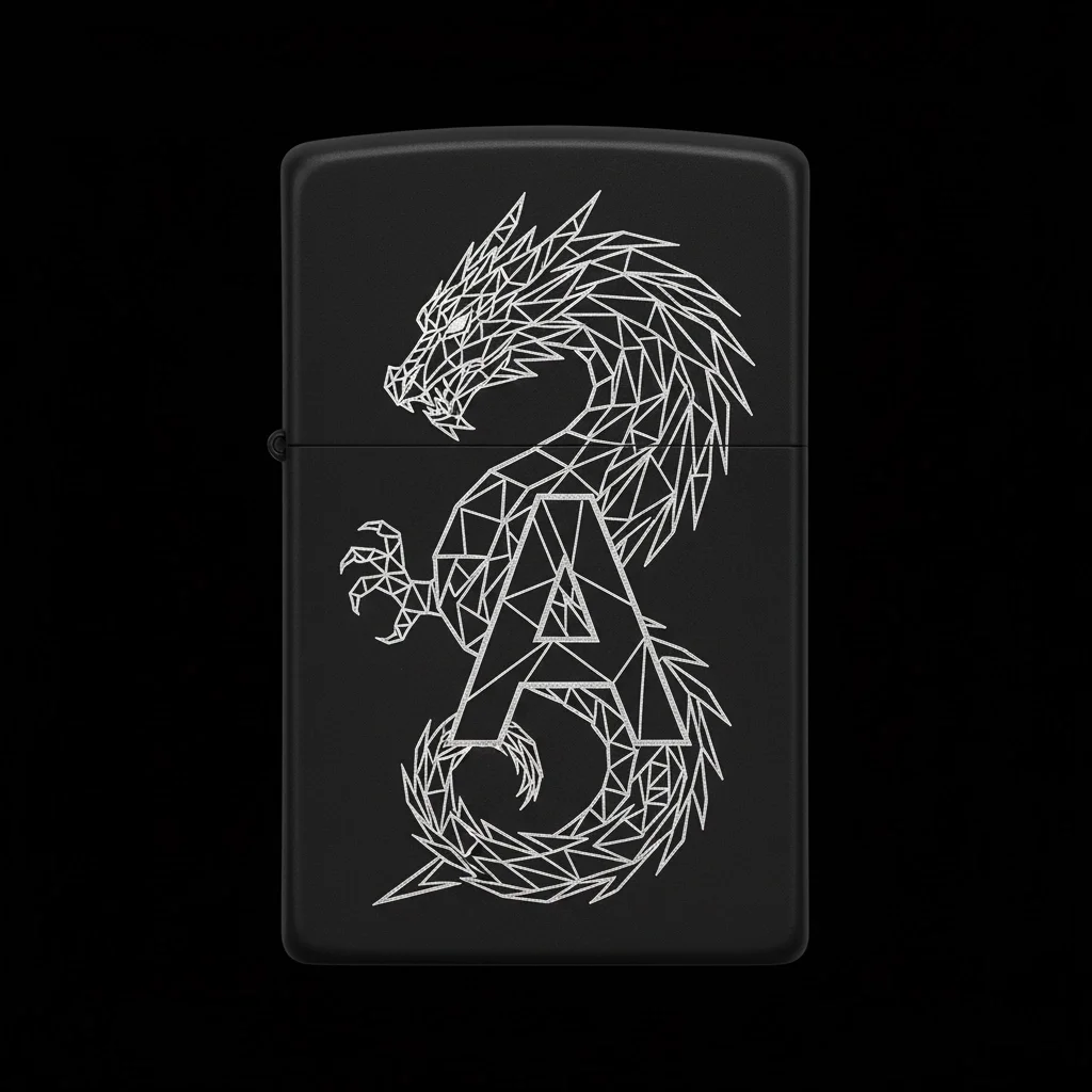 Zippo Ejderha Figürlü A Harfli Tasarım - V67