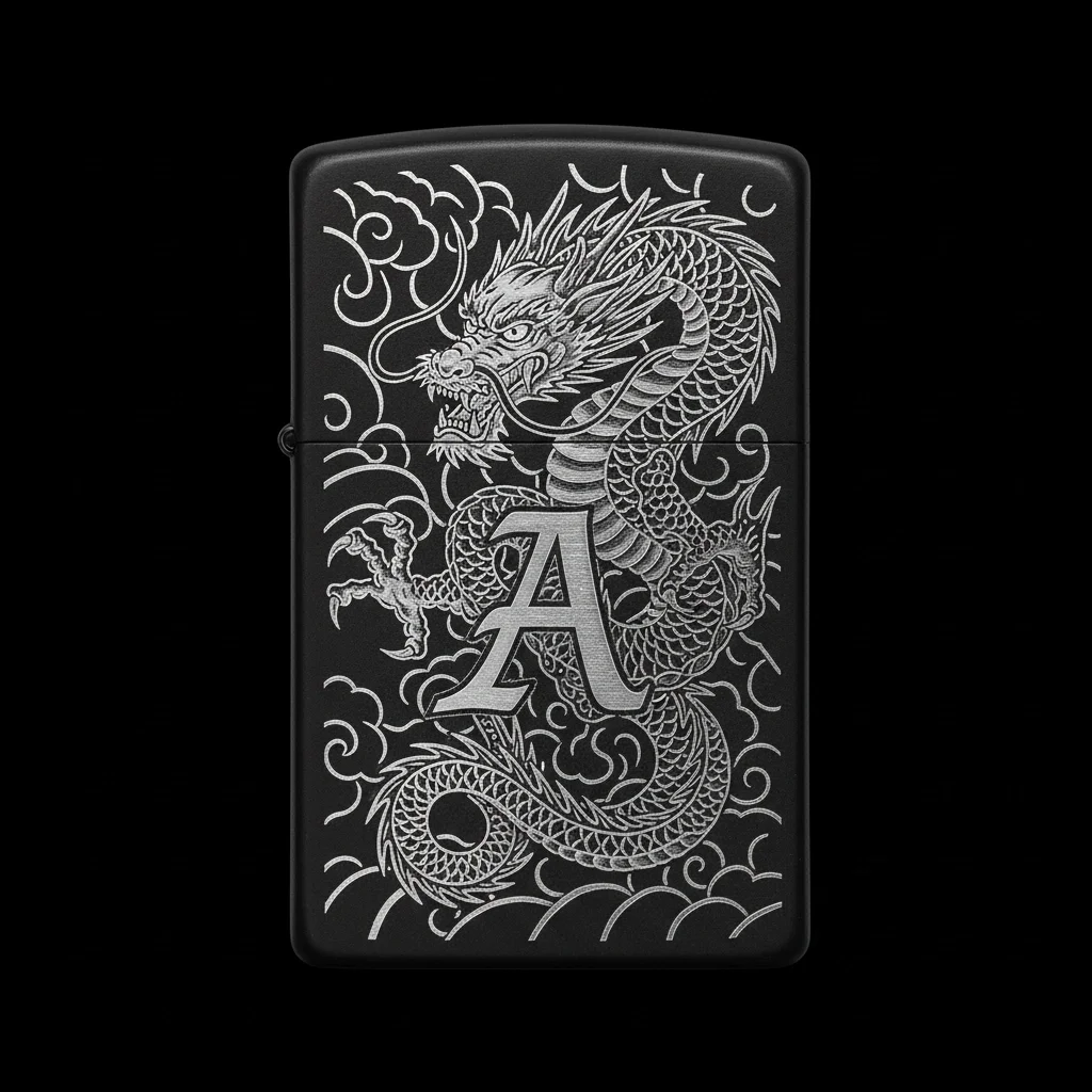 Zippo Ejderha Figürlü A Harfli Tasarım - V69