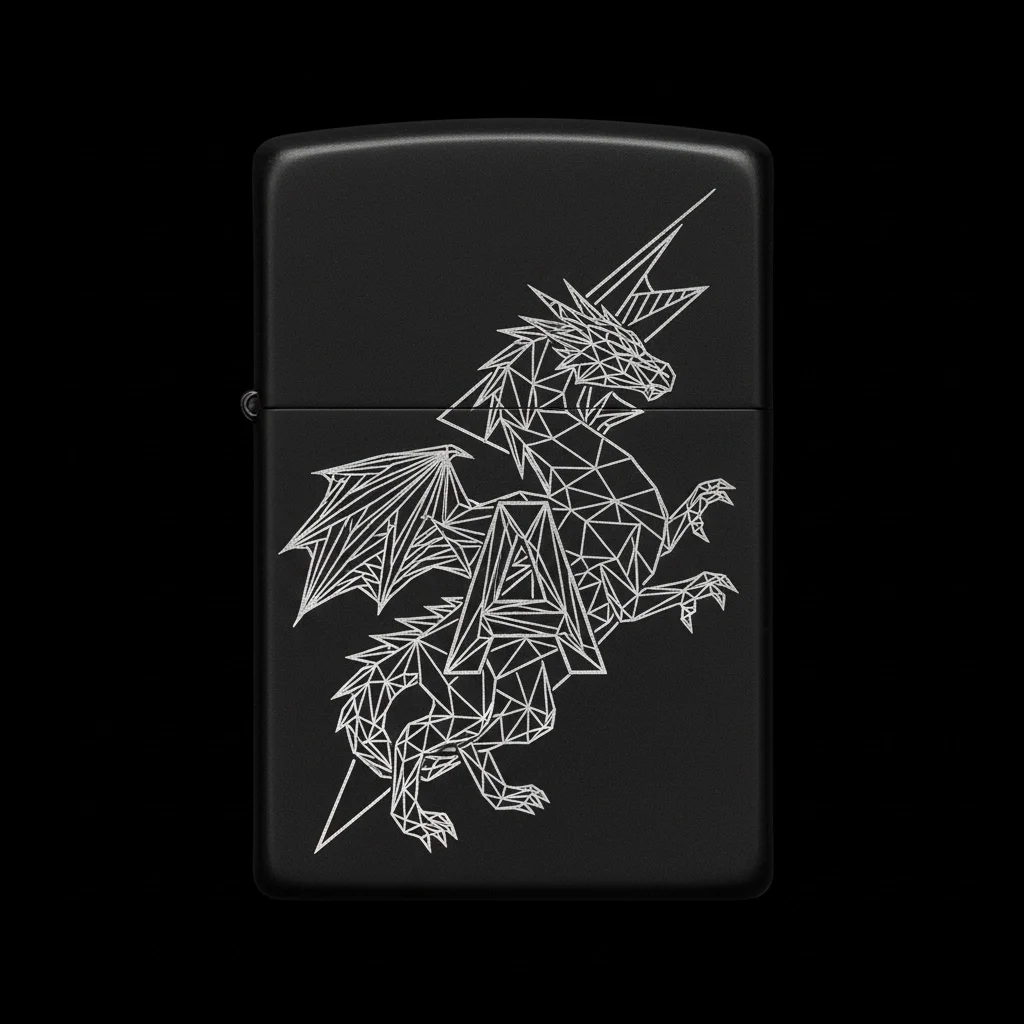 Zippo Ejderha Figürlü A Harfli Tasarım - V73