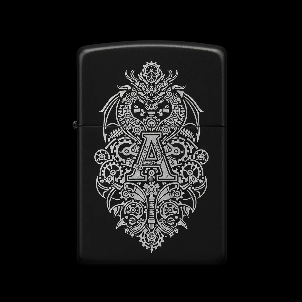 Zippo Ejderha Figürlü A Harfli Tasarım - V8