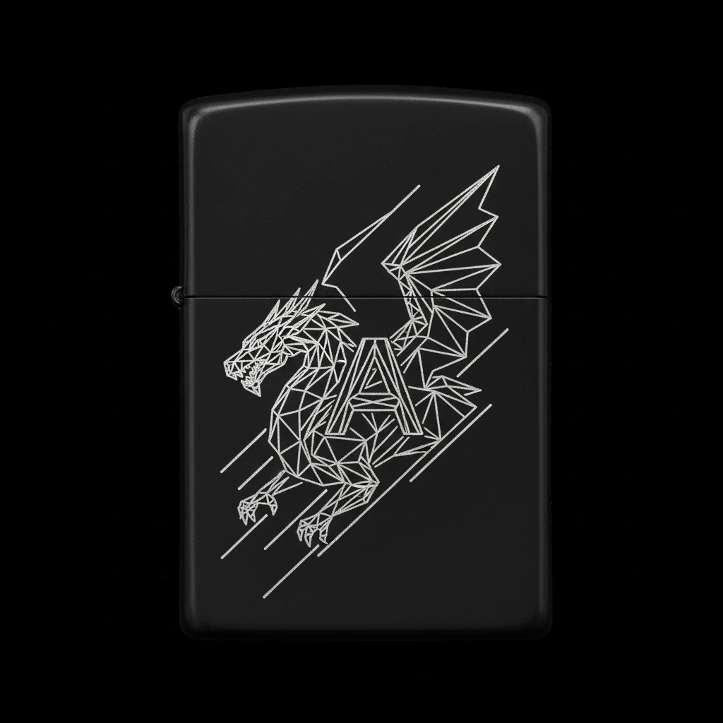 Zippo Ejderha Figürlü A Harfli Tasarım - V87
