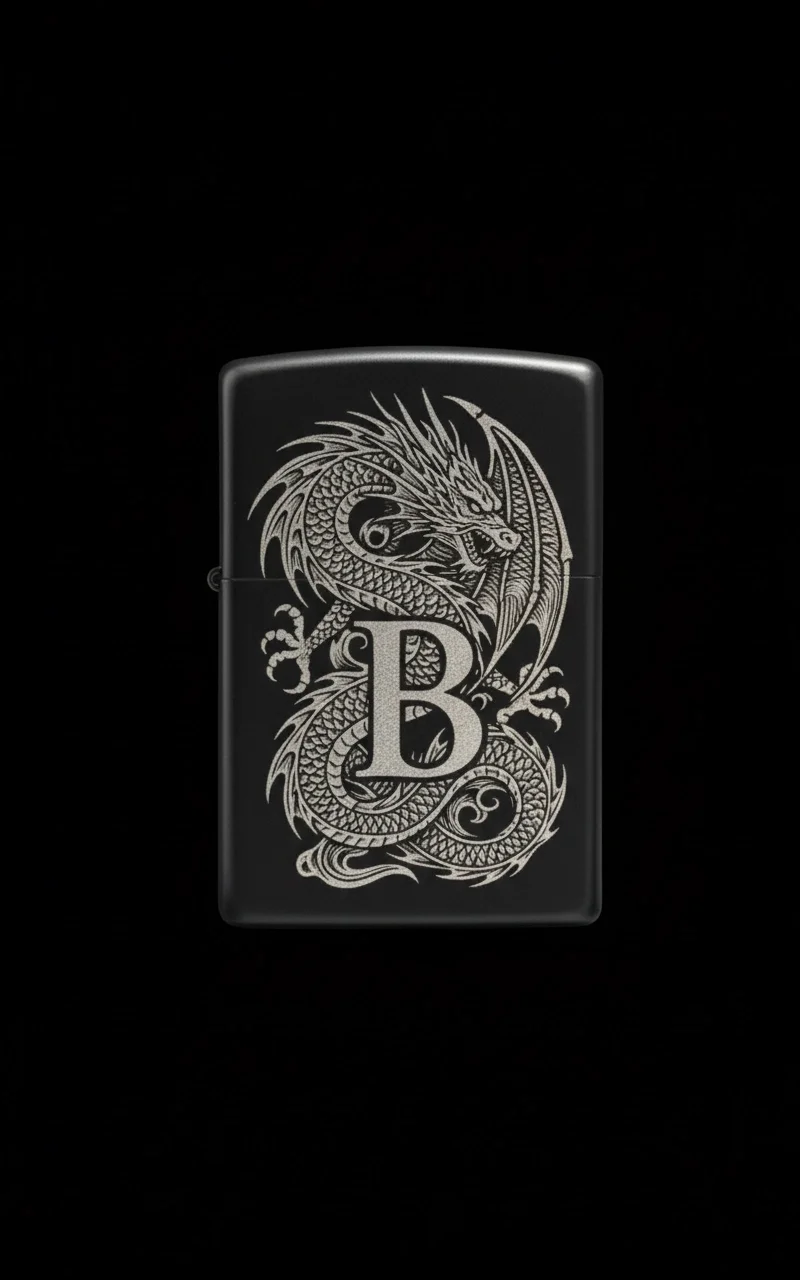 Zippo Ejderha Figürlü B Harfli Tasarım - V1