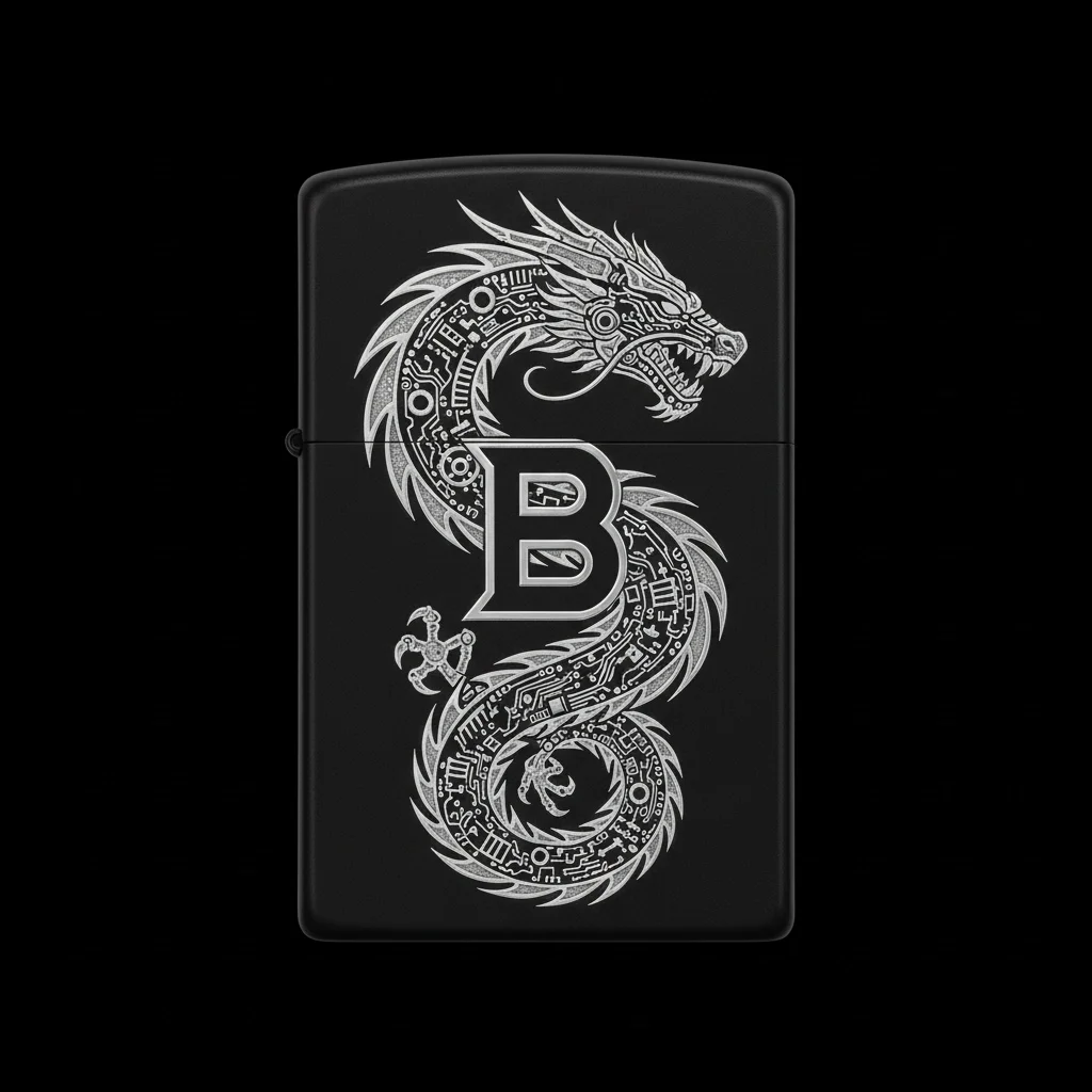 Zippo Ejderha Figürlü B Harfli Tasarım - V14