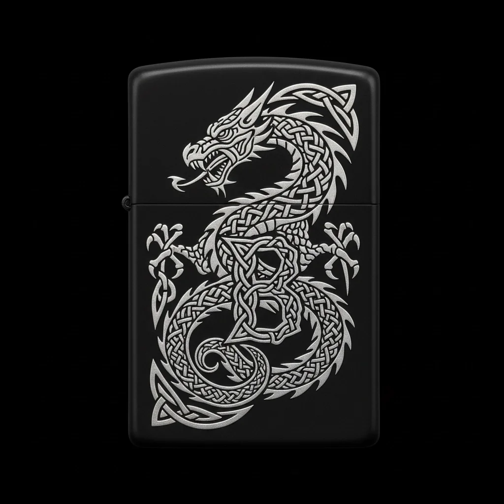 Zippo Ejderha Figürlü B Harfli Tasarım - V15