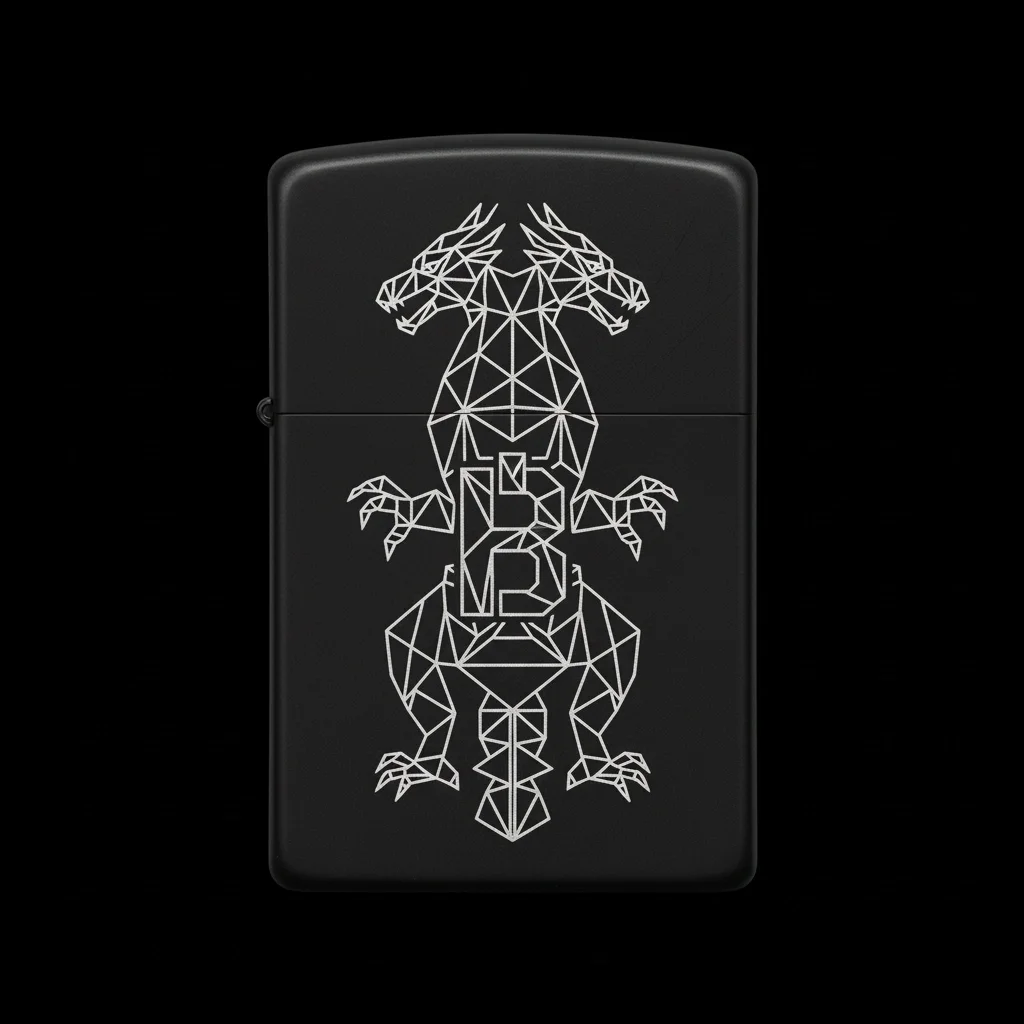 Zippo Ejderha Figürlü B Harfli Tasarım - V16