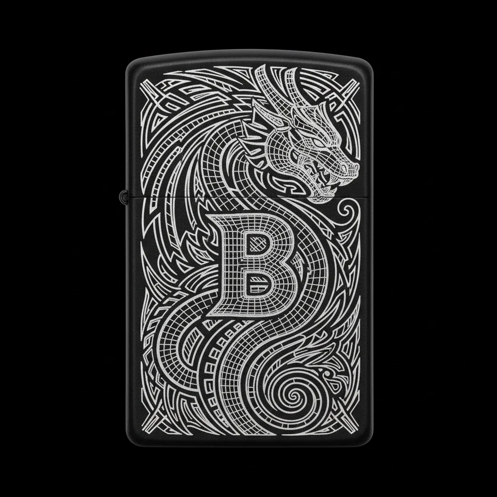 Zippo Ejderha Figürlü B Harfli Tasarım - V2