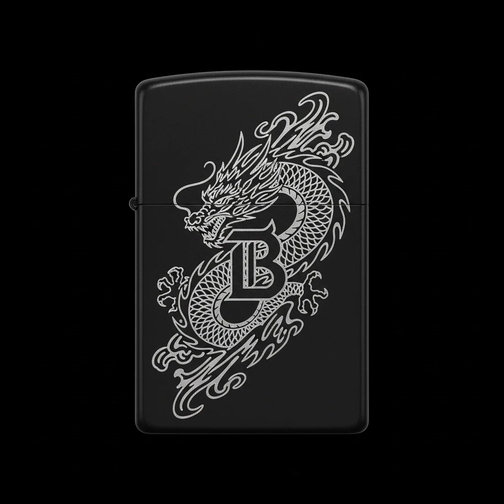 Zippo Ejderha Figürlü B Harfli Tasarım - V21