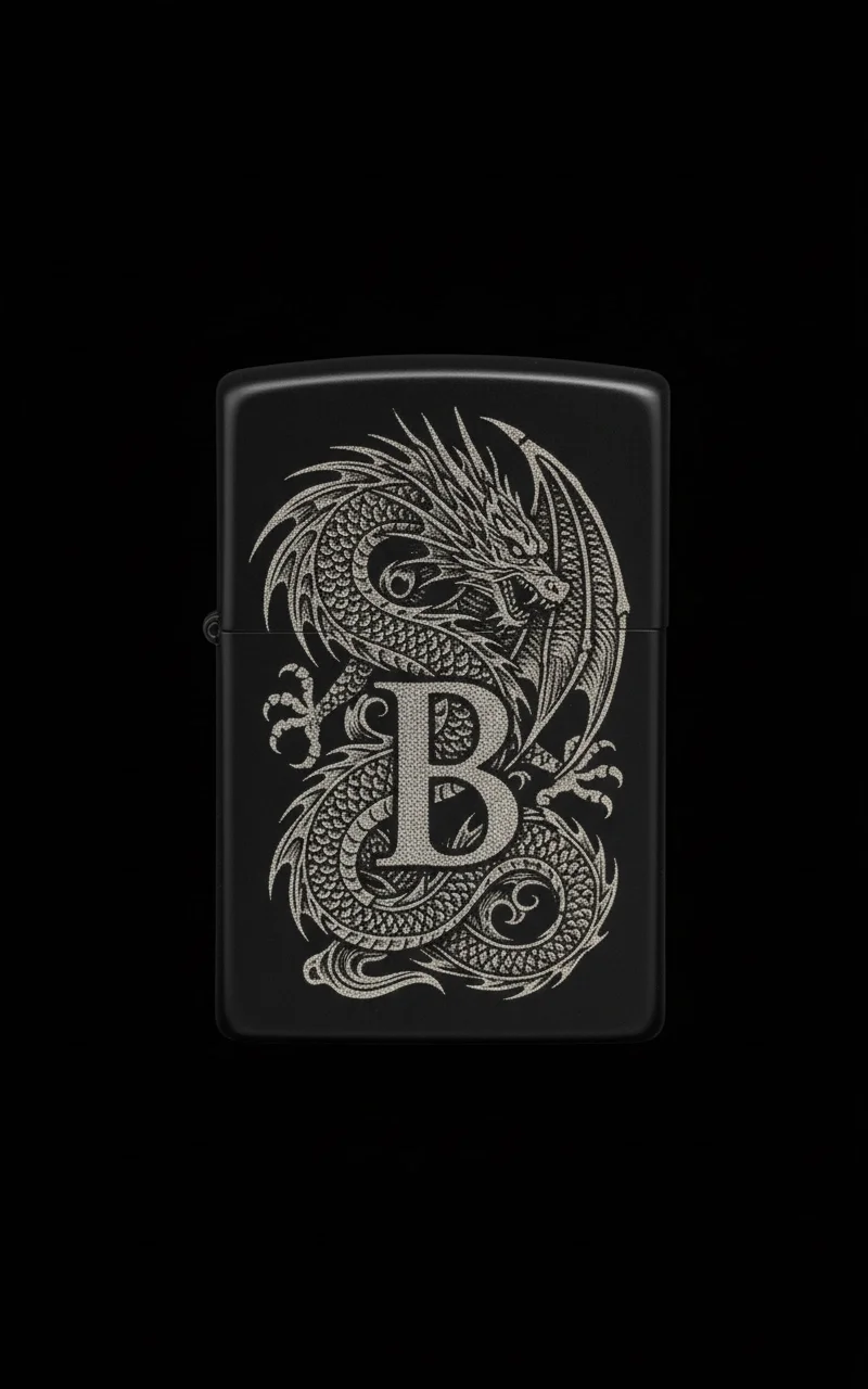 Zippo Ejderha Figürlü B Harfli Tasarım - V24