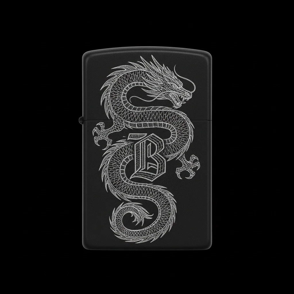 Zippo Ejderha Figürlü B Harfli Tasarım - V28