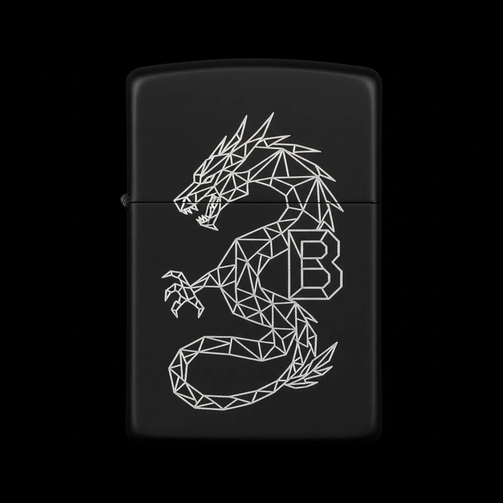Zippo Ejderha Figürlü B Harfli Tasarım - V37