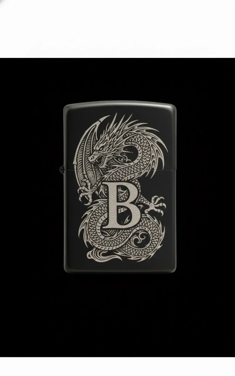 Zippo Ejderha Figürlü B Harfli Tasarım - V38