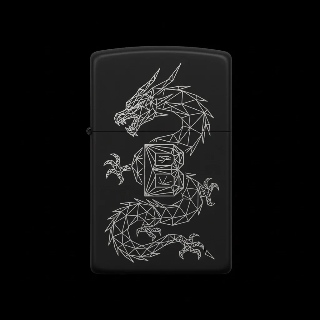 Zippo Ejderha Figürlü B Harfli Tasarım - V4