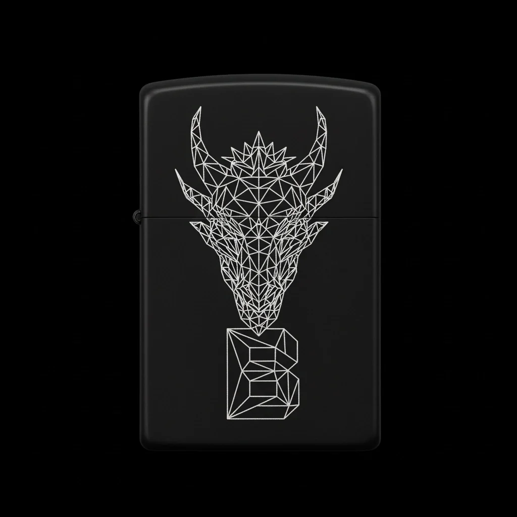 Zippo Ejderha Figürlü B Harfli Tasarım - V42