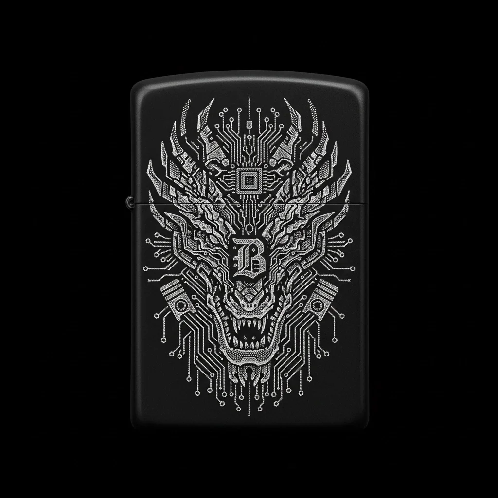 Zippo Ejderha Figürlü B Harfli Tasarım - V45