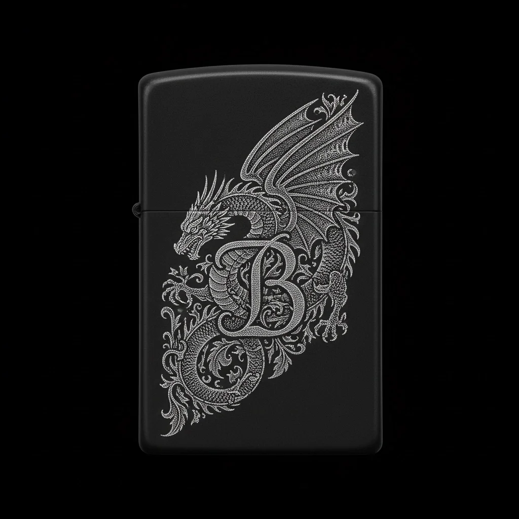 Zippo Ejderha Figürlü B Harfli Tasarım - V50
