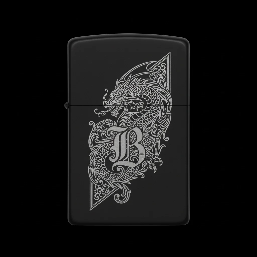 Zippo Ejderha Figürlü B Harfli Tasarım - V52
