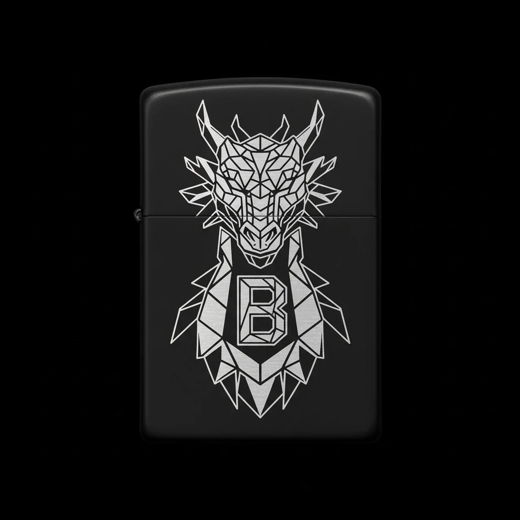 Zippo Ejderha Figürlü B Harfli Tasarım - V58