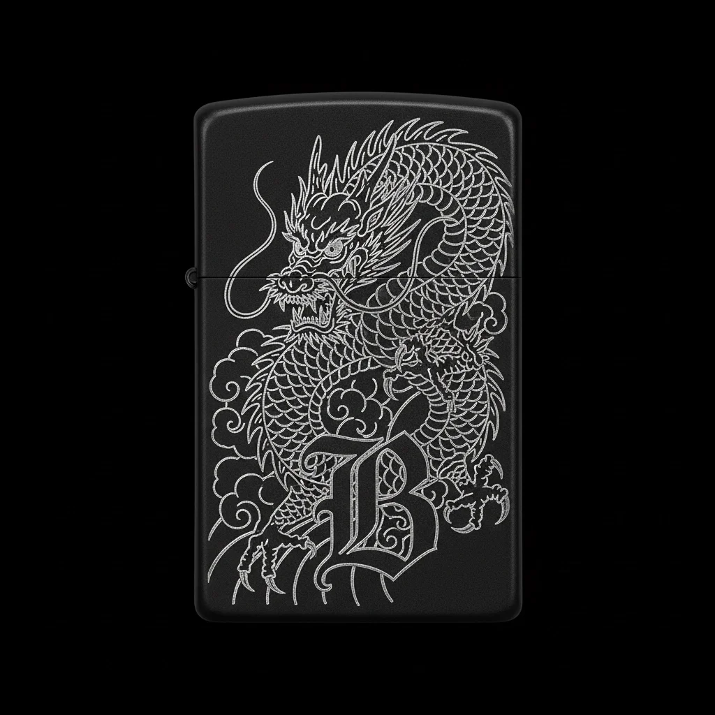 Zippo Ejderha Figürlü B Harfli Tasarım - V64