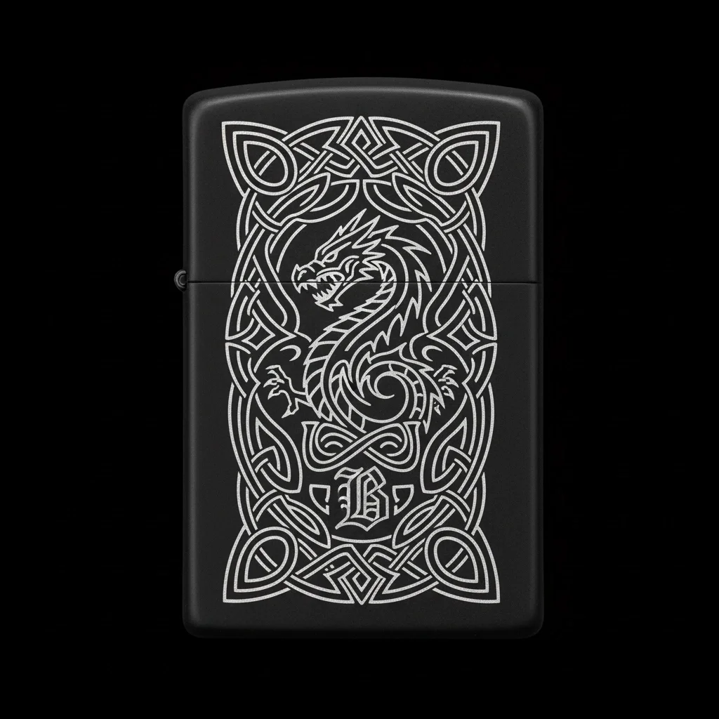 Zippo Ejderha Figürlü B Harfli Tasarım - V67