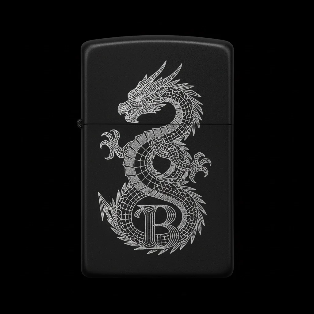 Zippo Ejderha Figürlü B Harfli Tasarım - V78