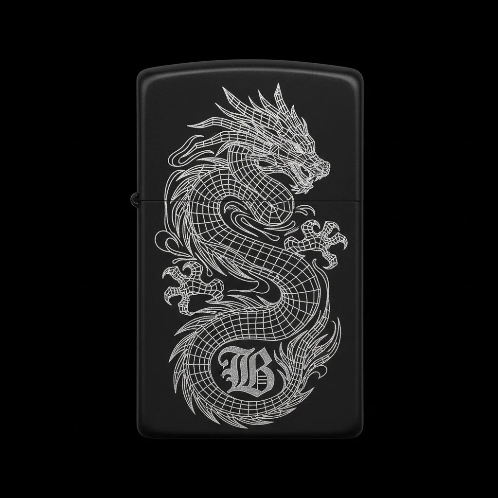 Zippo Ejderha Figürlü B Harfli Tasarım - V79