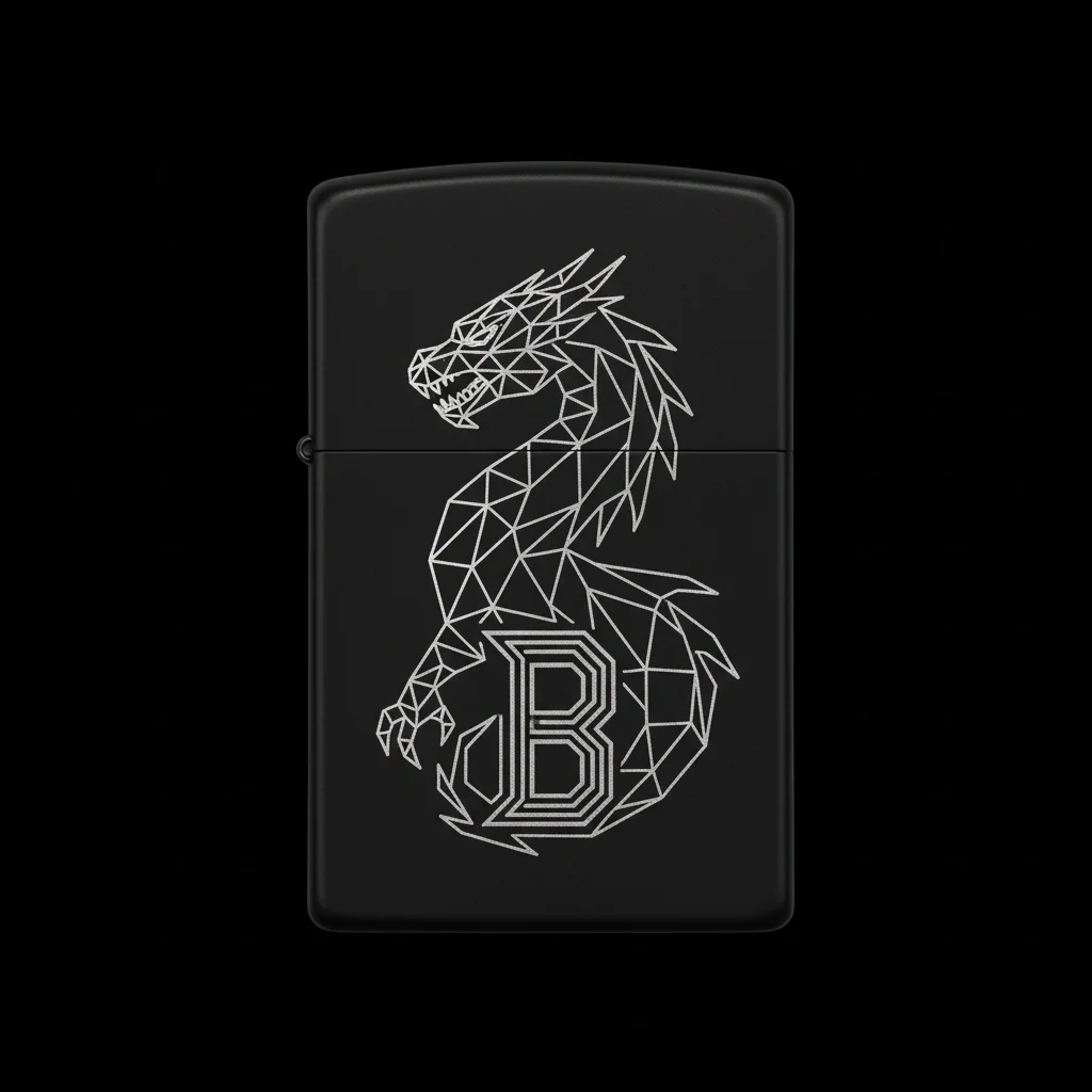 Zippo Ejderha Figürlü B Harfli Tasarım - V82
