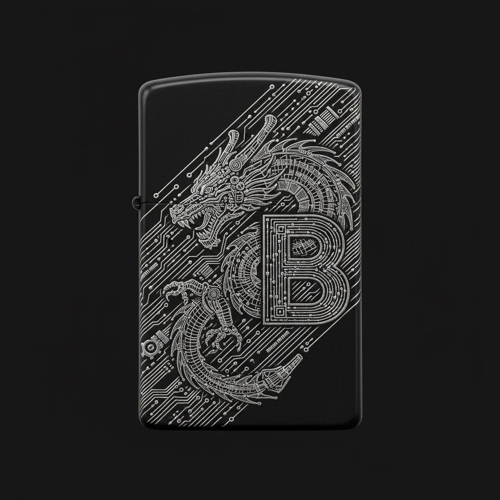 Zippo Ejderha Figürlü B Harfli Tasarım - V86