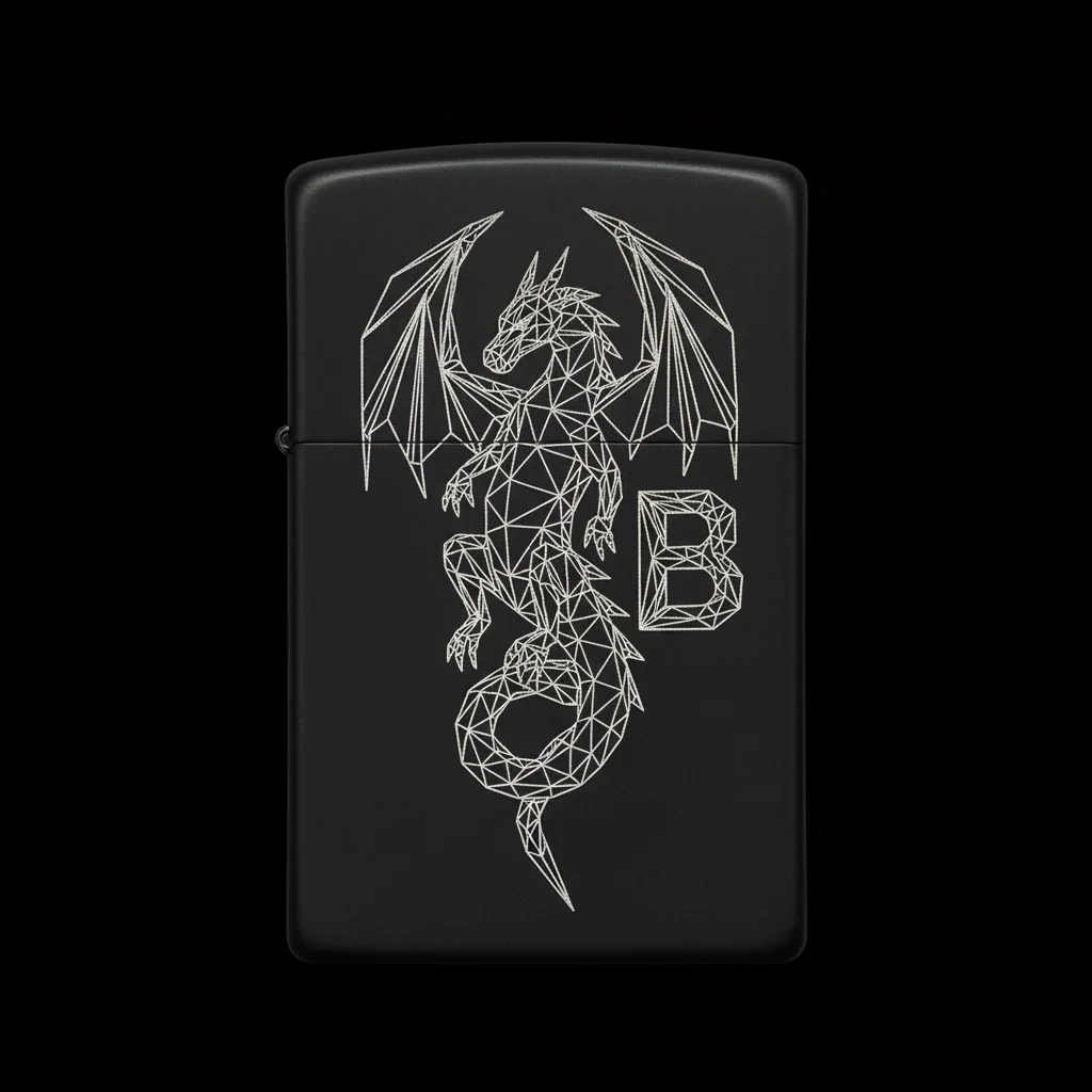 Zippo Ejderha Figürlü B Harfli Tasarım - V88