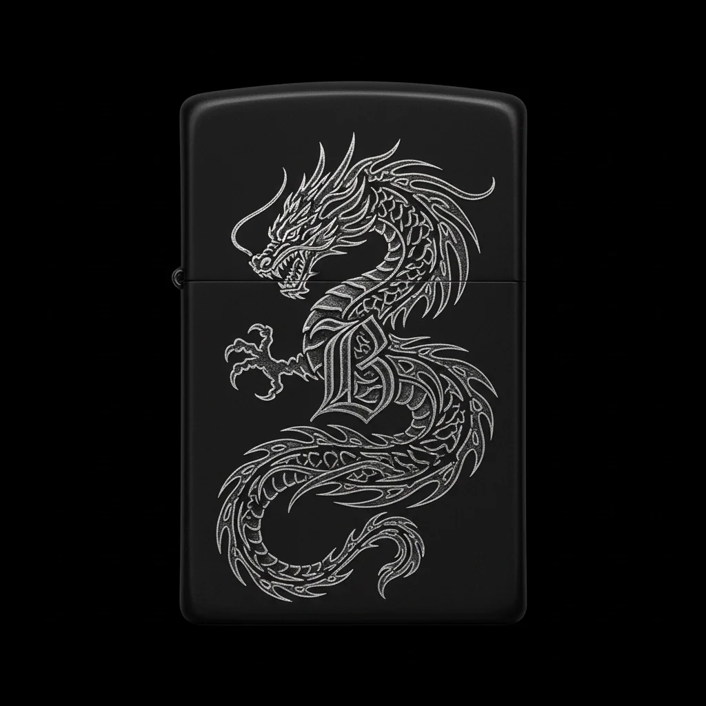 Zippo Ejderha Figürlü B Harfli Tasarım - V92