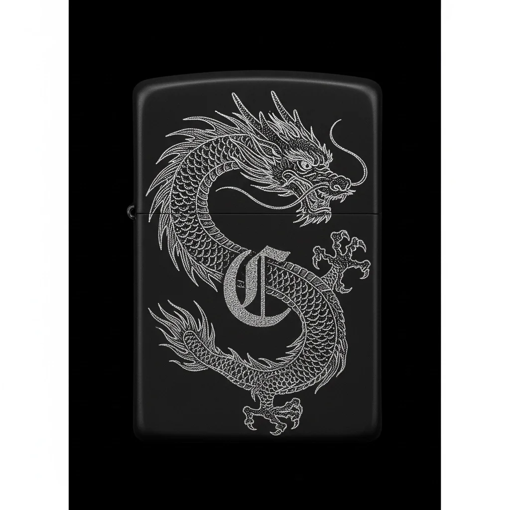 Zippo Ejderha Figürlü C Harfli Tasarım - V16