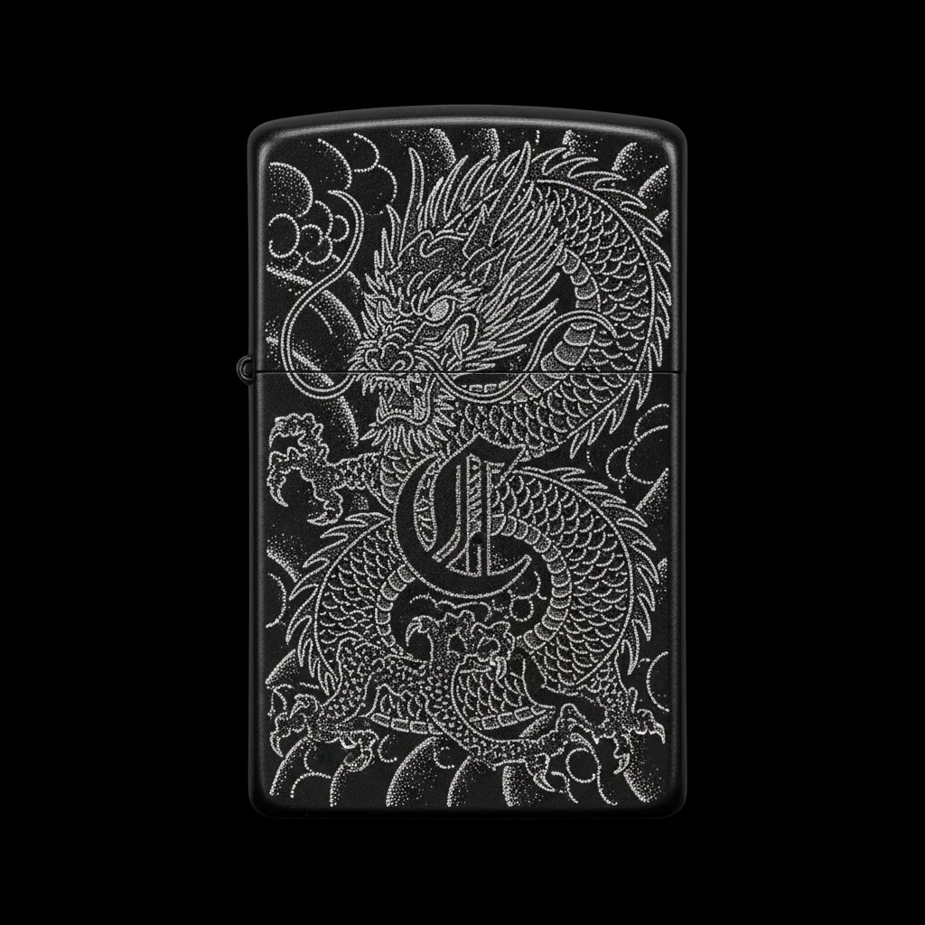 Zippo Ejderha Figürlü C Harfli Tasarım - V30