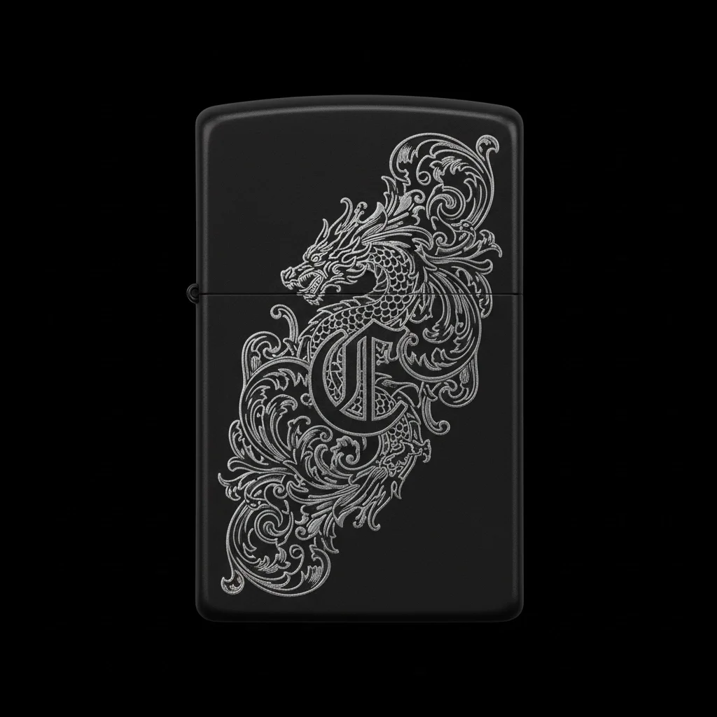 Zippo Ejderha Figürlü C Harfli Tasarım - V34