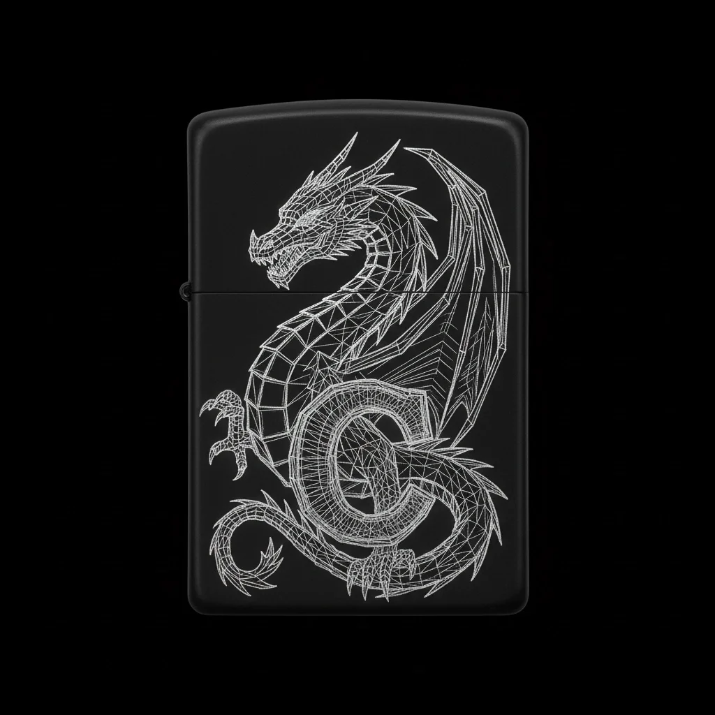 Zippo Ejderha Figürlü C Harfli Tasarım - V45