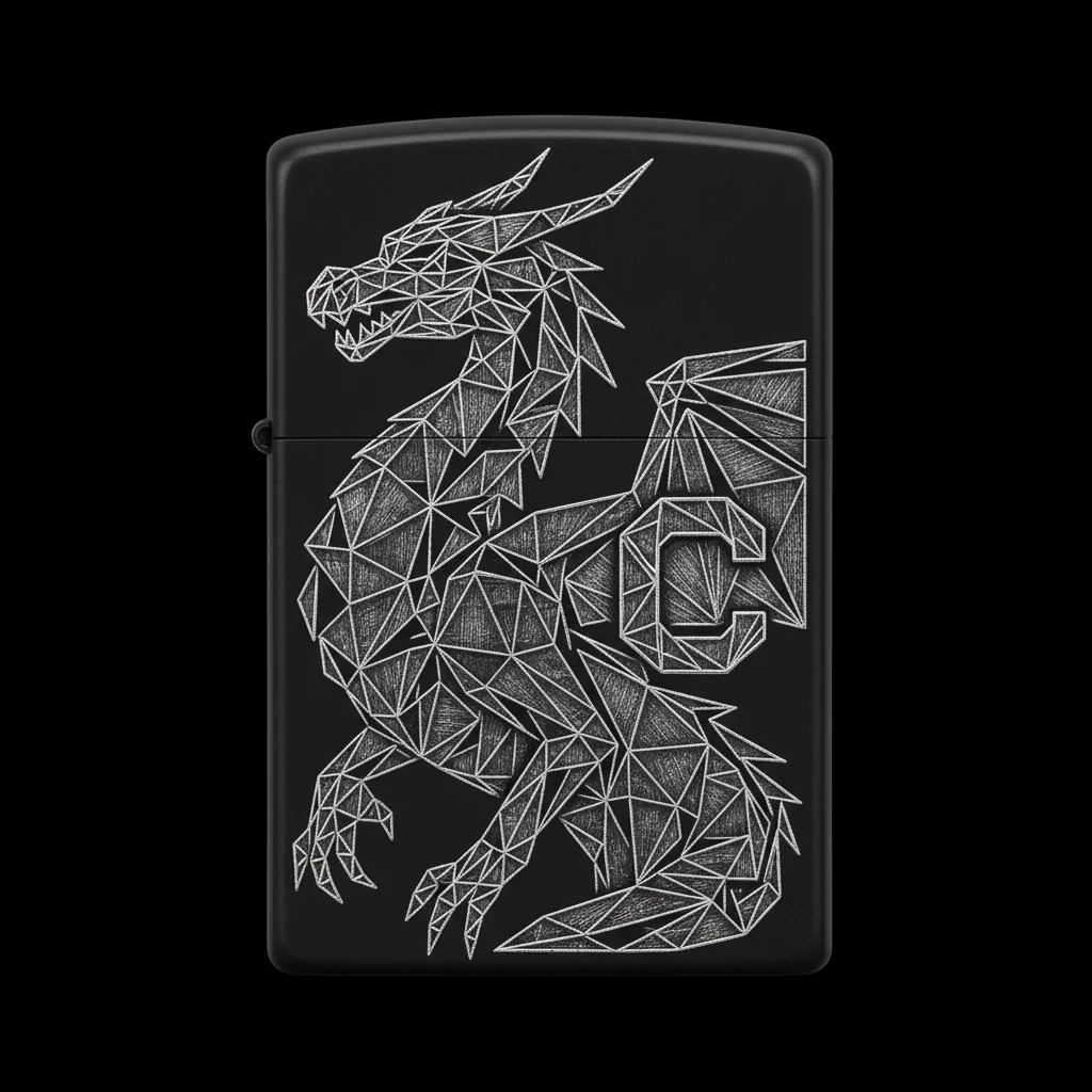 Zippo Ejderha Figürlü C Harfli Tasarım - V59