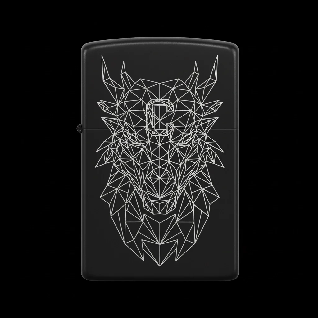 Zippo Ejderha Figürlü C Harfli Tasarım - V62