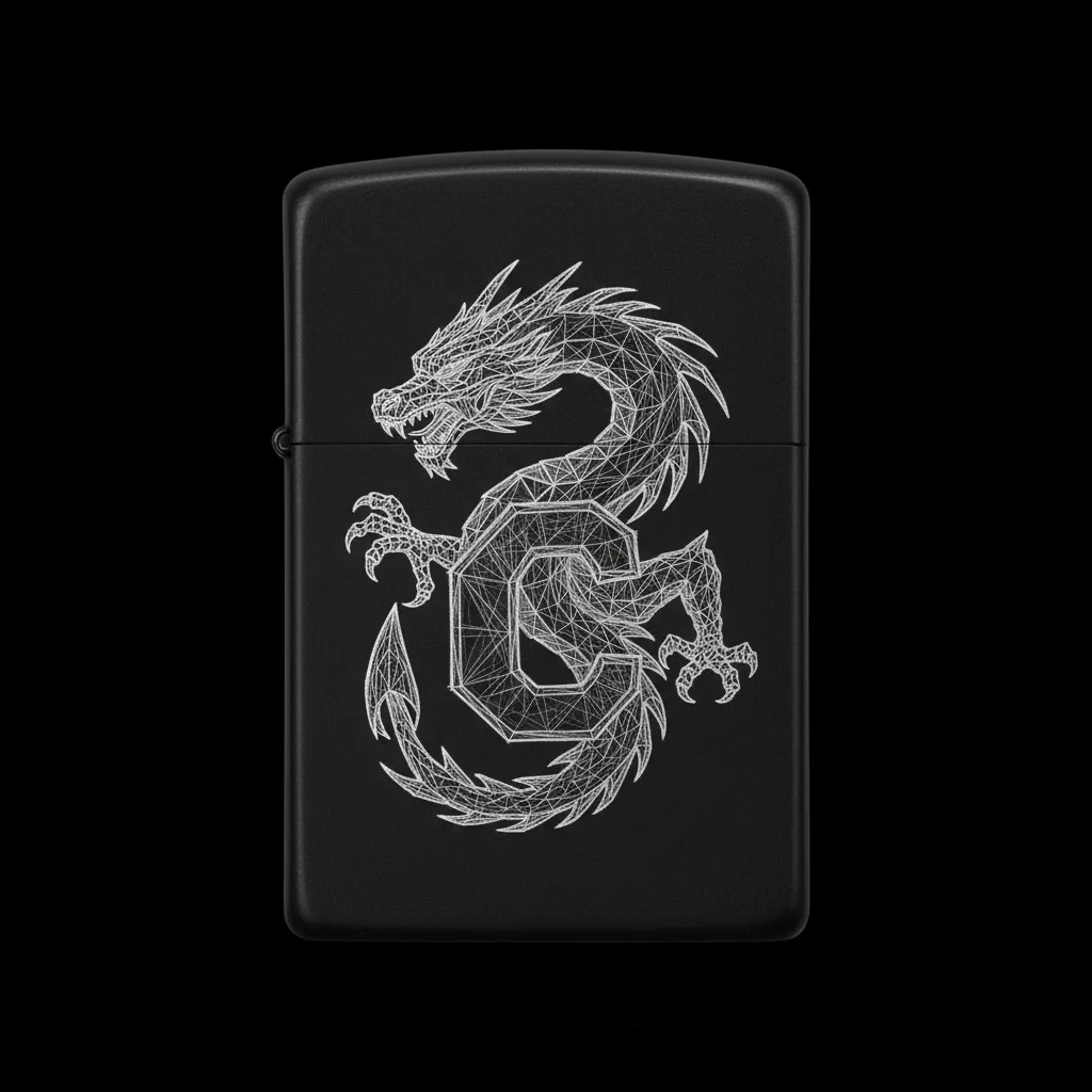 Zippo Ejderha Figürlü C Harfli Tasarım - V63