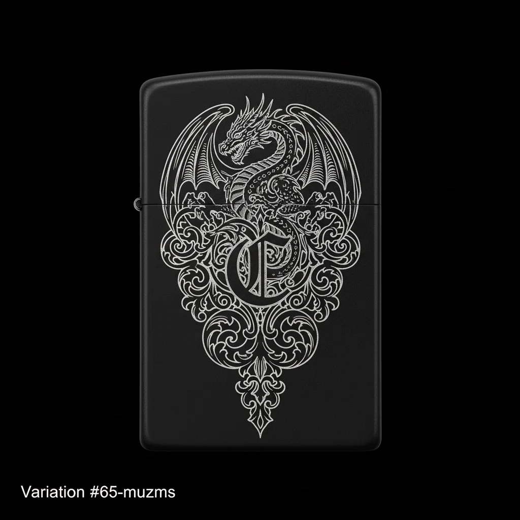 Zippo Ejderha Figürlü C Harfli Tasarım - V64