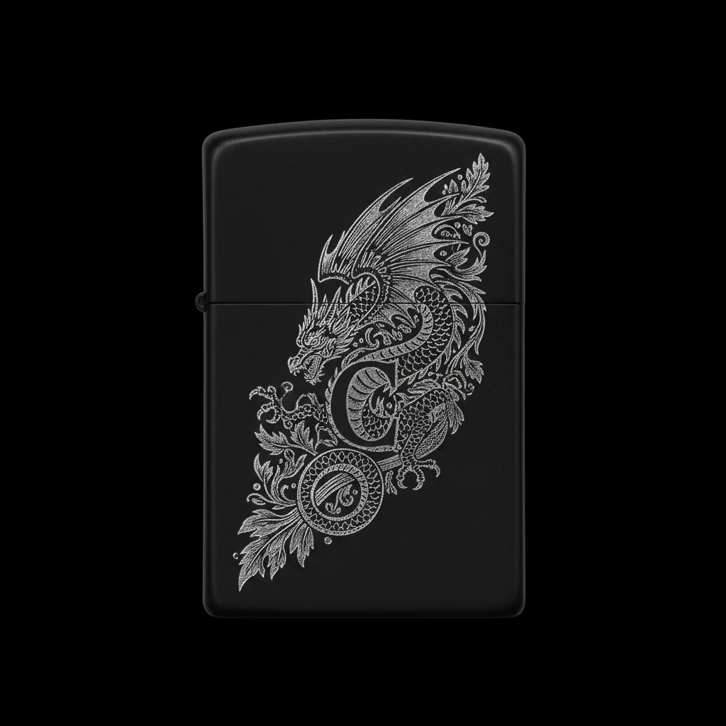 Zippo Ejderha Figürlü C Harfli Tasarım - V65