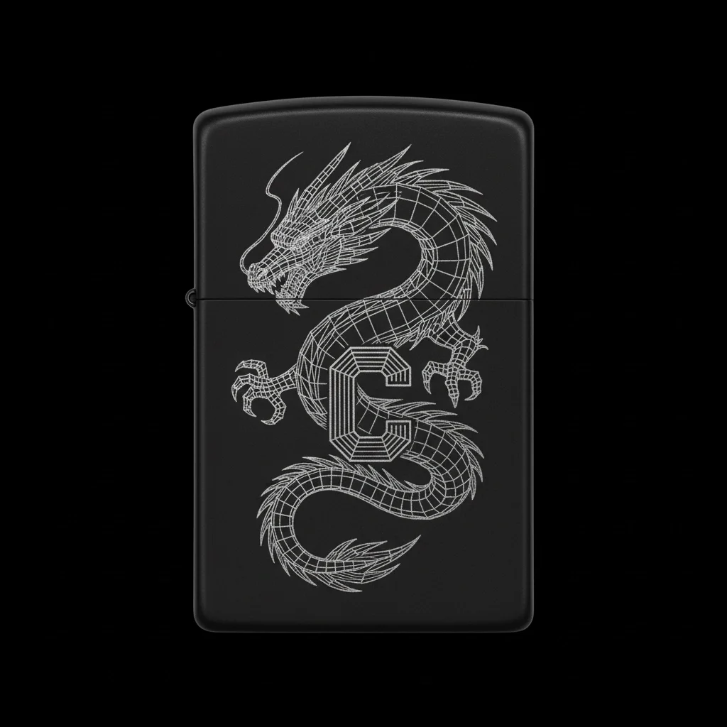 Zippo Ejderha Figürlü C Harfli Tasarım - V73