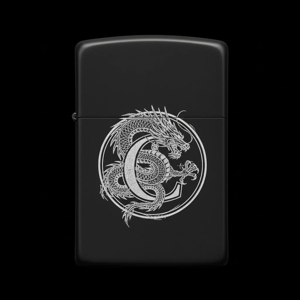 Zippo Ejderha Figürlü C Harfli Tasarım - V74