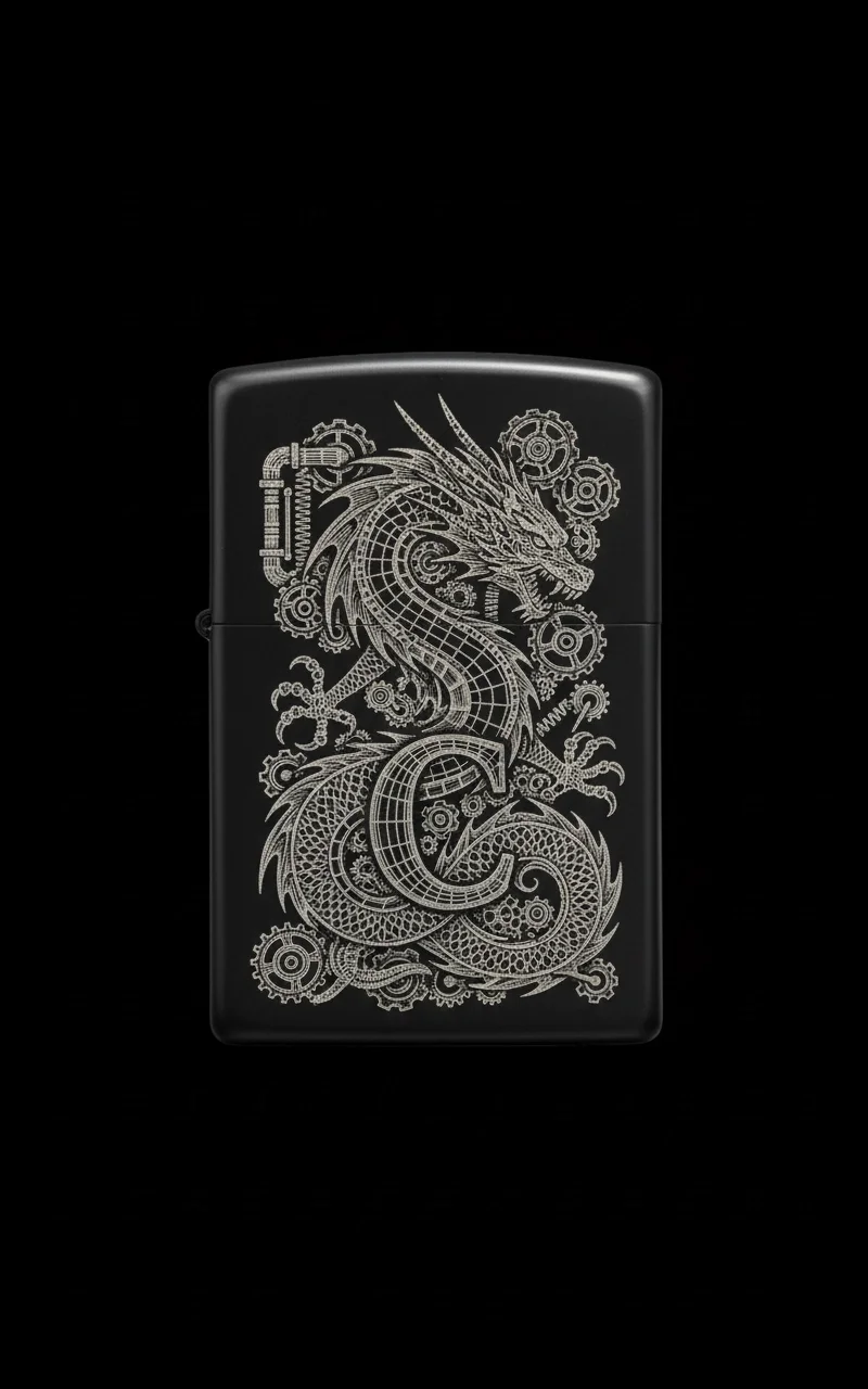 Zippo Ejderha Figürlü C Harfli Tasarım - V77