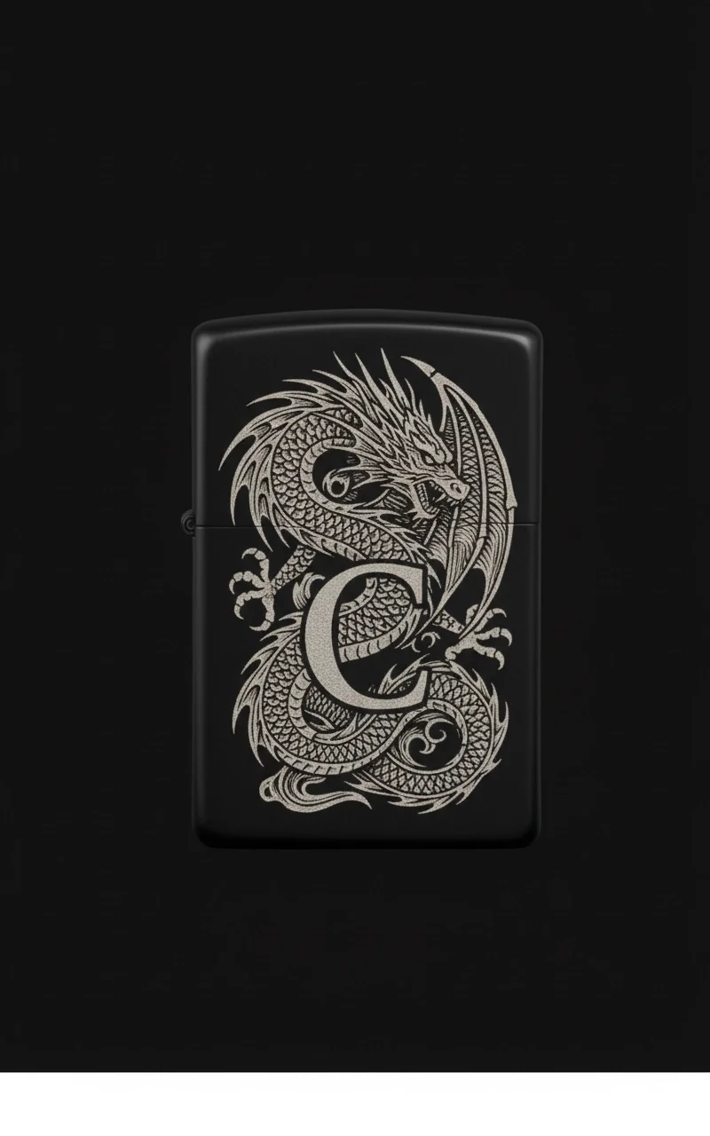 Zippo Ejderha Figürlü C Harfli Tasarım - V80