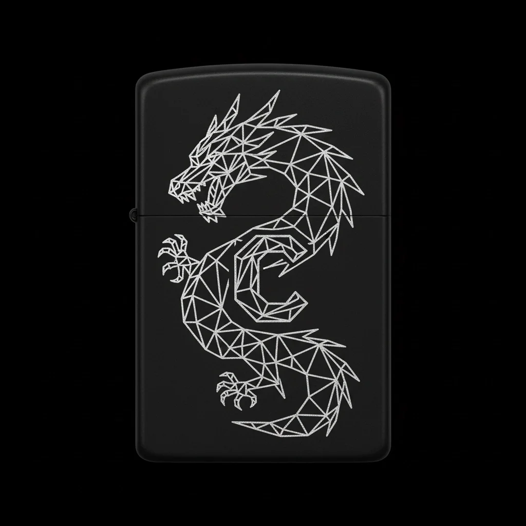 Zippo Ejderha Figürlü C Harfli Tasarım - V81