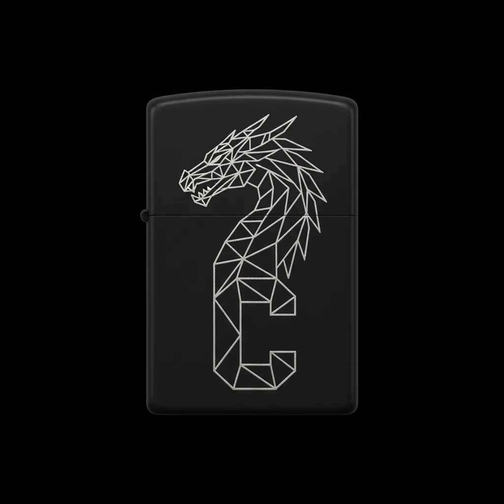 Zippo Ejderha Figürlü C Harfli Tasarım - V82
