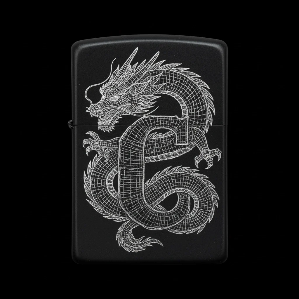 Zippo Ejderha Figürlü C Harfli Tasarım - V83